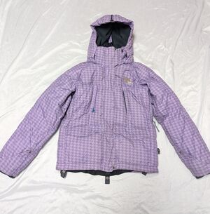 Sepia Purple Houndstooth Down Filled Winter Snowboarding Ski Slopes Jacket XS